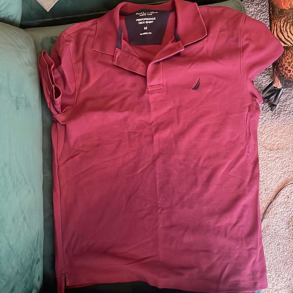 Nautica Performance deck shirt Maroon